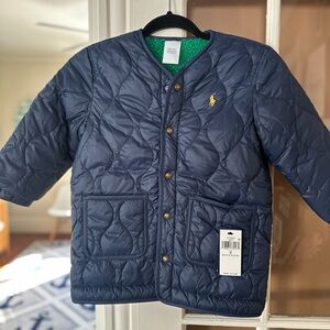 NWT Polo Ralph Lauren Boys 4 Reversible Navy Quilted Jacket